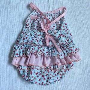 Floral ruffle bottom bubble